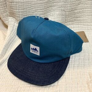 NWT Patagonia blue and denim flat cap. Never been worn.
